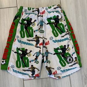 Kids Soccer Action Print Shorts